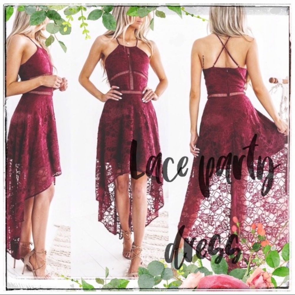Gorgeous lace classy sexy cocktail (high-low) dress 👗❣️❣️💜